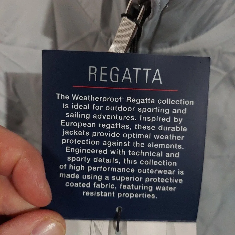 Weatherproof Regatta Jacket Mens XL Gray Windbreaker Water‎ Repellent Nautical